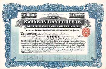 Swanson Bay Forests, Wood-Pulp and Lumber Mills Ltd.