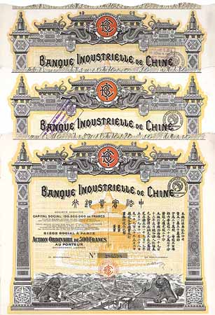 Banque Industrielle de Chine S.A. (3 Stücke)
