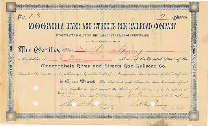 Monongahela River & Streets Run Railroad