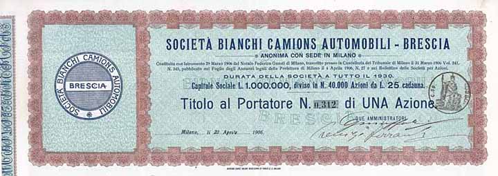 Società Bianchi Camions Automobili - Brescia