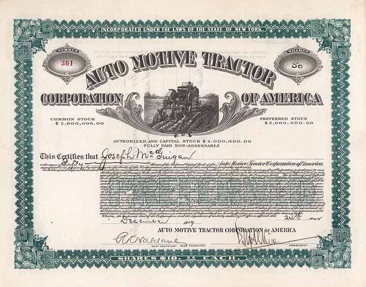 Auto Motive Tractor Corp. of America