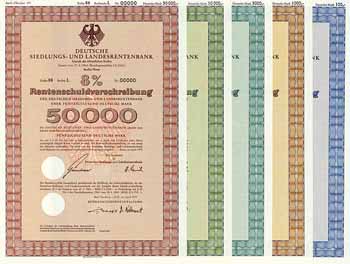 Deutsche Siedlungs- und Landesrentenbank (5 Stücke)