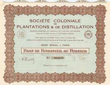 Soc. Coloniale de Plantations & de Distillation