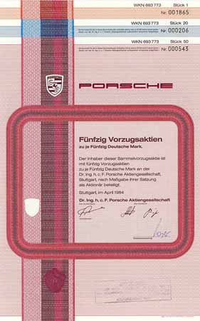 Dr. Ing. h.c. F. Porsche AG (3 Stücke)