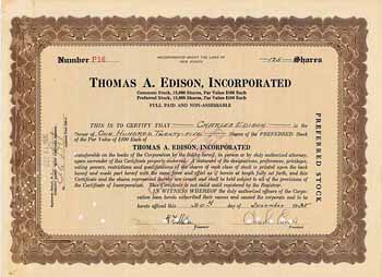 Thomas A. Edison Incorp. (OU Charles Edison)