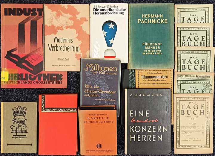 Literatur-Konvolut "Konzerne, Konzernlenker, Vermögen" (17 Stück)