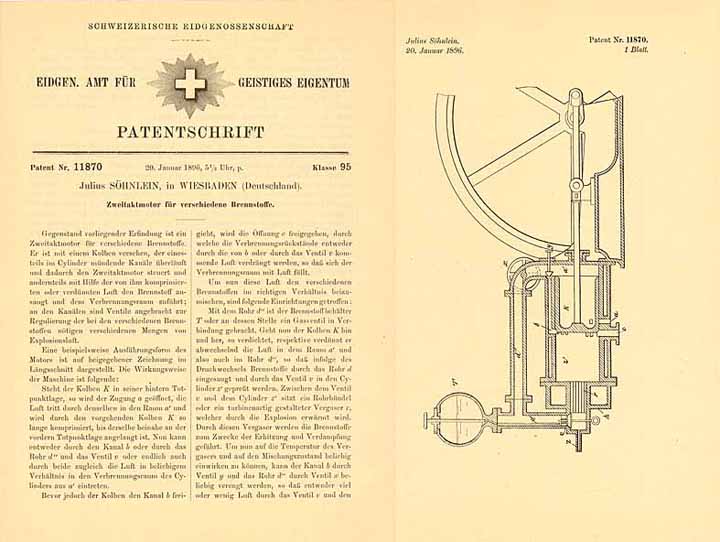 Patentschrift „Zweitaktmotor für verschiedene Brennstoffe“ - SÖHNLEIN