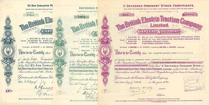 Bristish Electric Traction Co. (3 Stück)