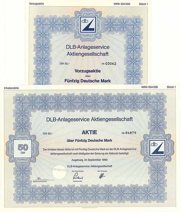 DLB-Anlageservice AG (2 Stücke)