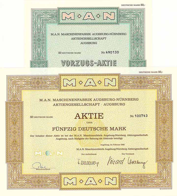Maschinenfabrik Augsburg-Nürnberg AG (2 Stücke)