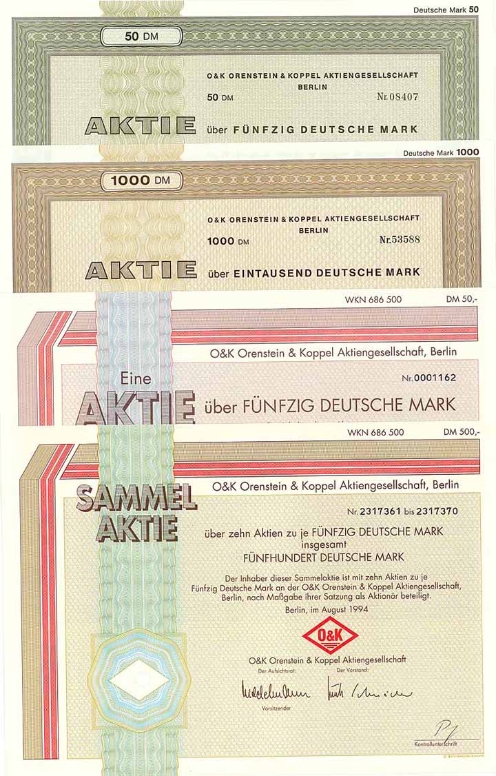 O & K Orenstein & Koppel AG (4 Stücke)