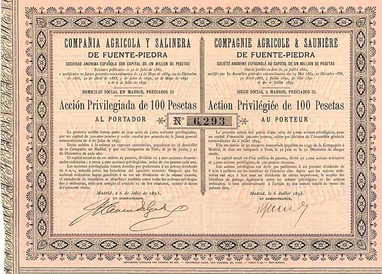 Cia. Agricola y Salinera de Fuente-Piedra S.A.