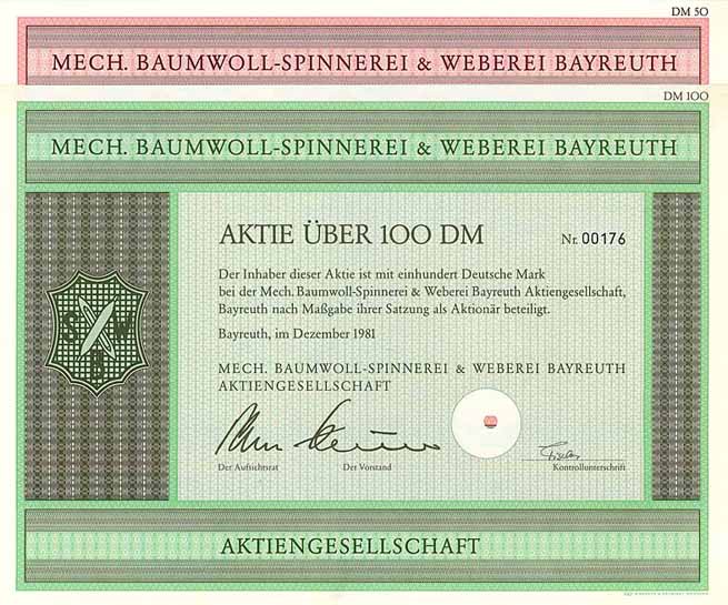 Mech. Baumwoll-Spinnerei & Weberei (2 Stücke)