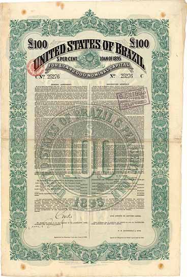 United States of Brazil 5 % Loan of 1895