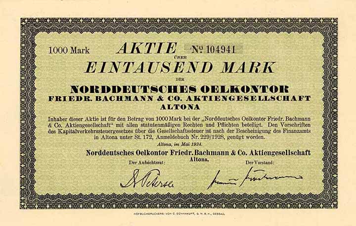 Norddeutsches Oelkontor Friedr. Bachmann & Co