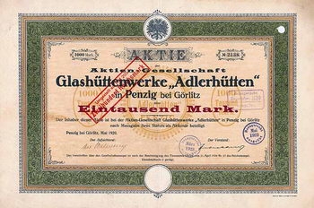AG Glashüttenwerke "Adlerhütten"