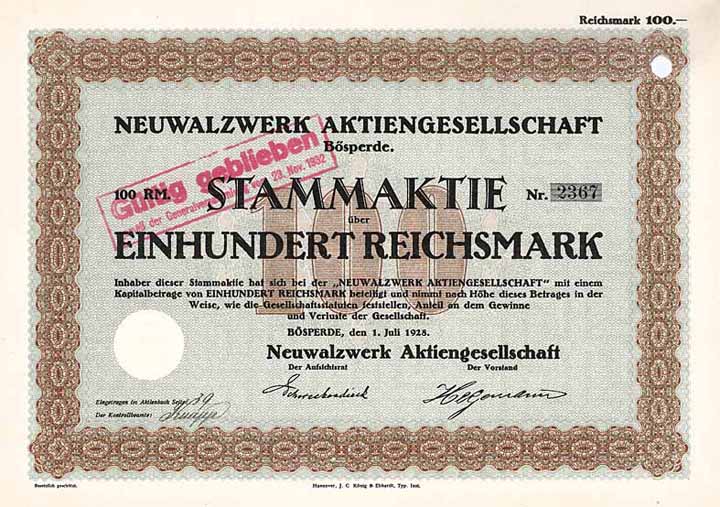 Neuwalzwerk AG