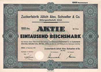 Zuckerfabrik Jülich Alex. Schoeller & Co. AG