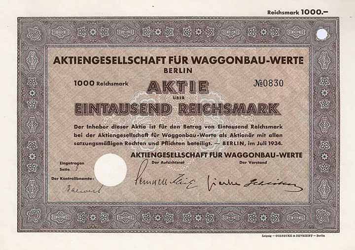 AG für Waggonbau-Werte