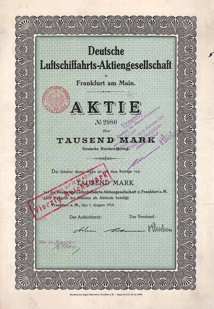 Deutsche Luftschifffahrts-AG (ab 1913 VZ-Aktie)