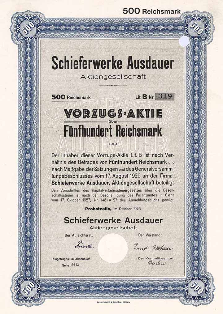 Schieferwerke Ausdauer AG