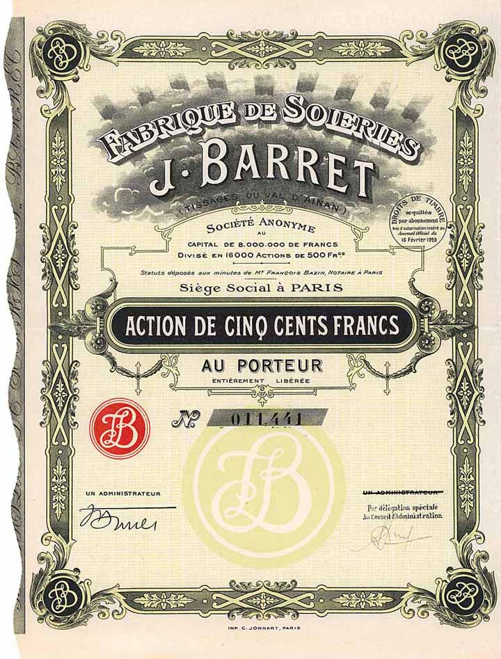 Fabrique de Soieries J. Barret S.A.