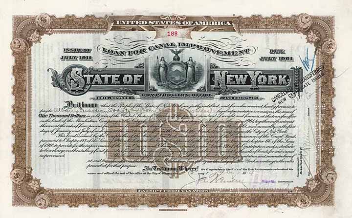 State of New York, Loan for Canal Improvement