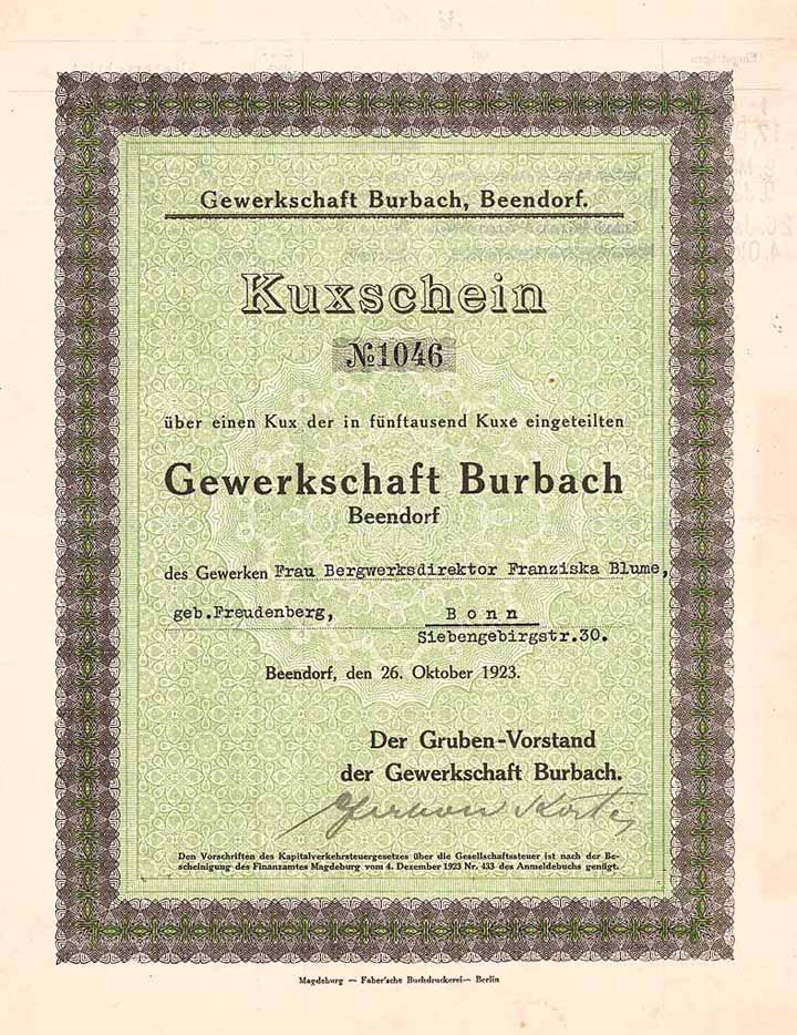 Gewerkschaft Burbach (OU Gerhard Korte)