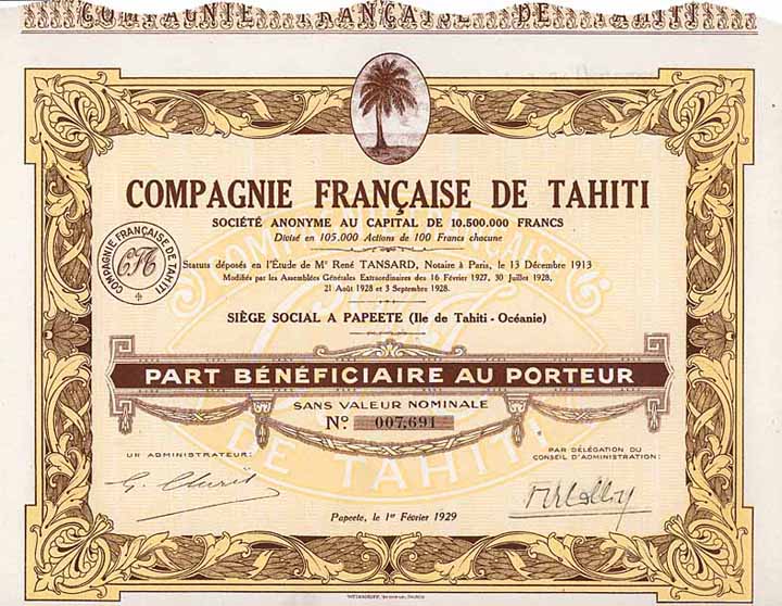 Cie. Francaise de Tahiti S.A.