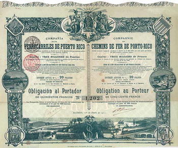 Cia. de los Ferro-Carriles de Puerto-Rico (Cie. des C.d.F. de Porto-Rico)