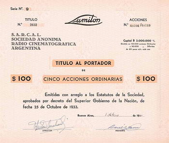 Lumilon S.A. Radio Cinematografica Argentina