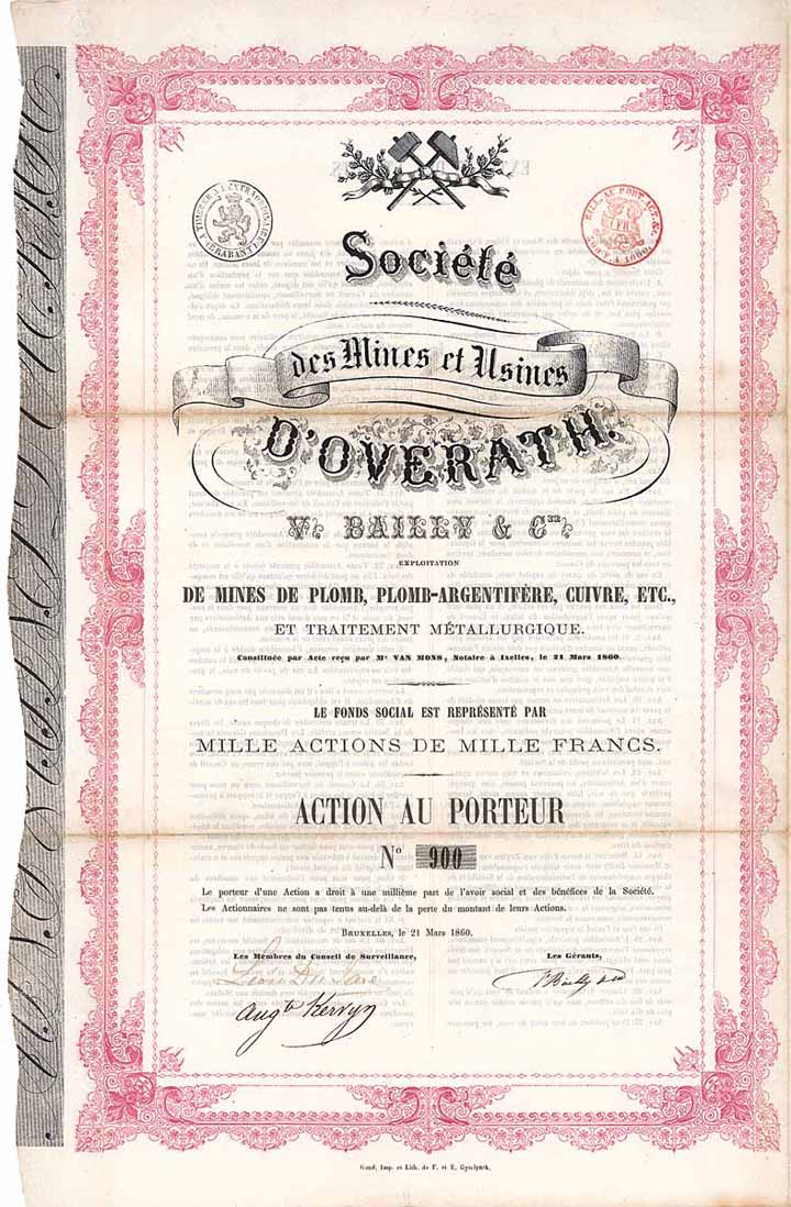 Societe des Mines et Usines d'Overath V. Bailly & Cie.