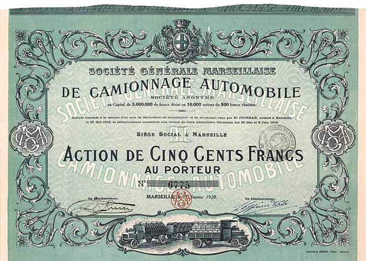 Soc. Gen. Marseillaise de Camionnage de Automobile