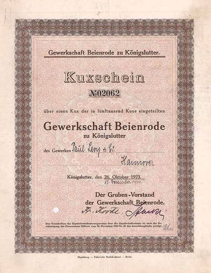 Gewerkschaft Beienrode (OU Friedrich Korte)