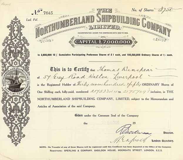 Northumberland Shipbuilding Co.