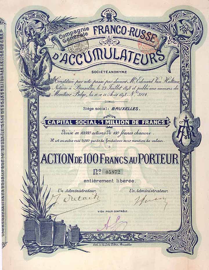 Cie. Generale Franco-Russe d‘Accumulateurs S.A.