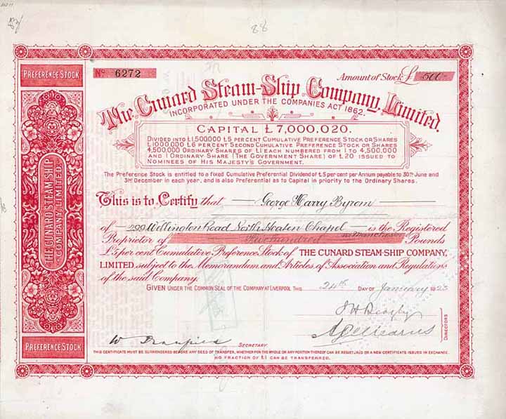 Cunard Steam-Ship Co. Ltd.