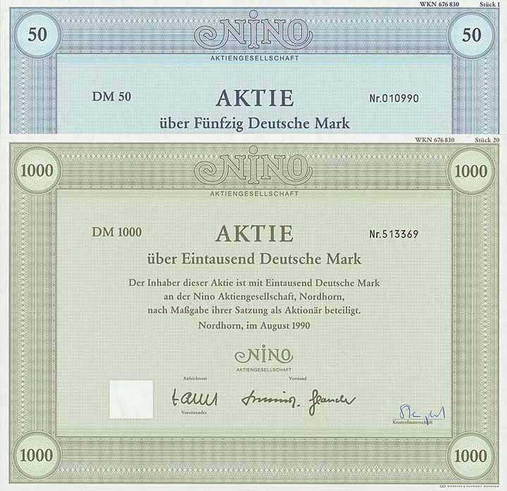 NINO AG - Konvolut (16 Stücke)