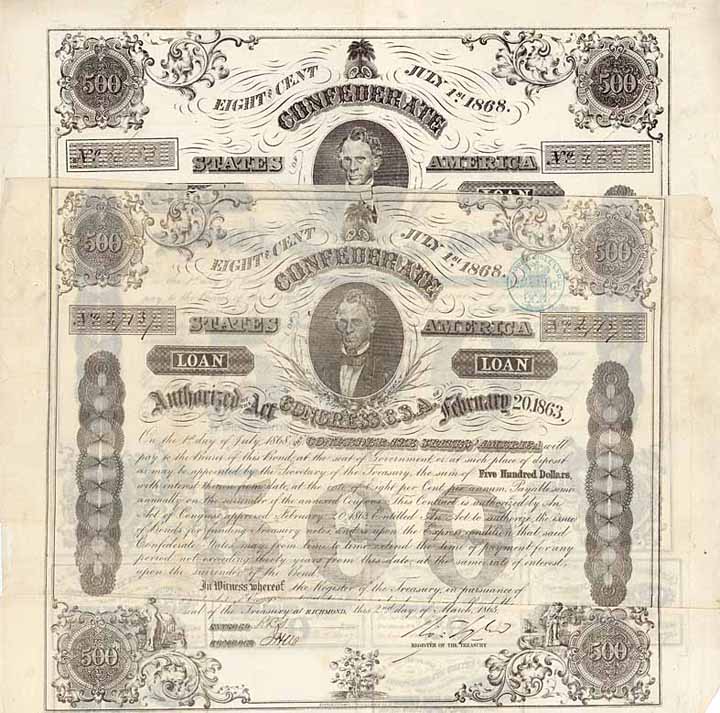 Confederate States of America, Cr. 124 (R2) - Ball 192 (R2+) (2 Stück)