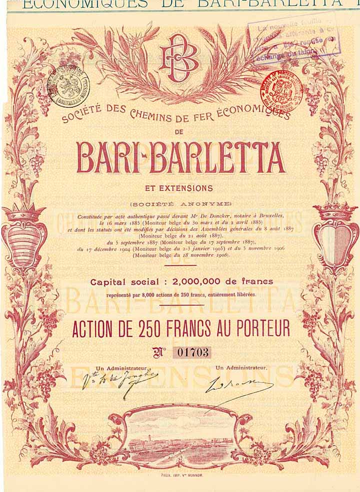 Société des Chemins de Fer Èconomiques de Bari-Barletta et Extensions S.A.