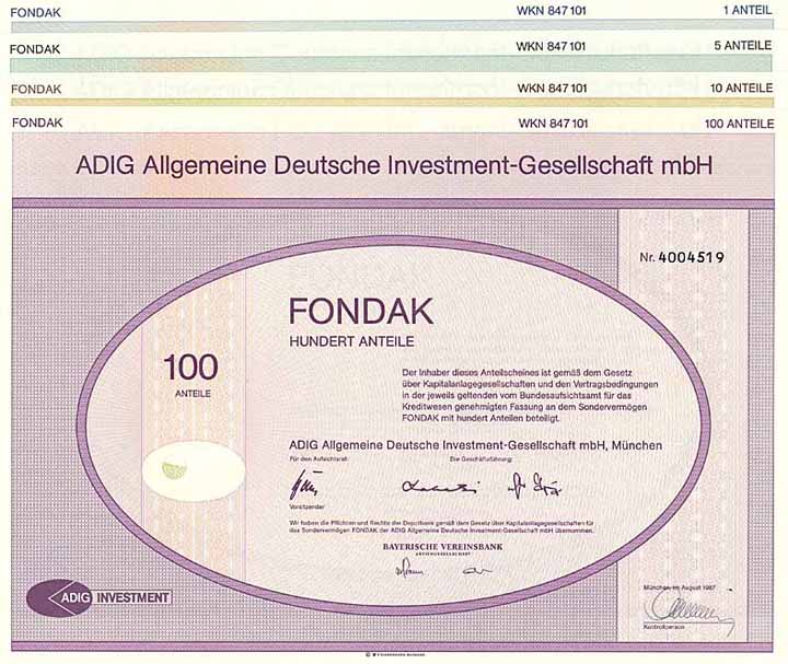 ADIG Allgemeine Deutsche Investment-Gesellschaft mbH (4 Stücke)