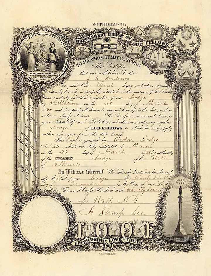 Cedar Lodge No. 211, Independent Order of Odd Fellows