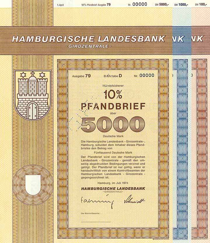 Hamburgische Landesbank -Girozentrale- (3 Stücke)