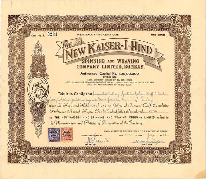 New Kaiser-I-Hind Spinning and Weaving Company Ltd.