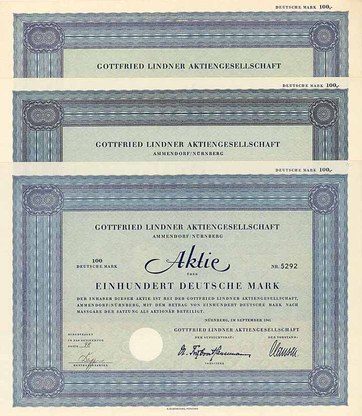 Gottfried Lindner AG (3 Stücke)