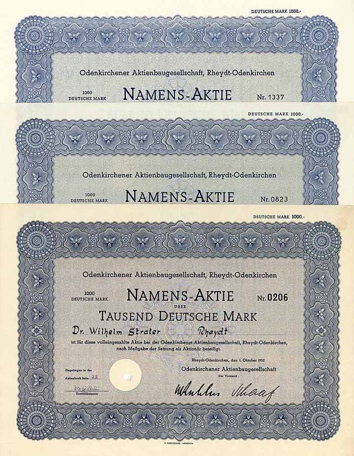Odenkirchener Aktienbaugesellschaft (3 Stücke)
