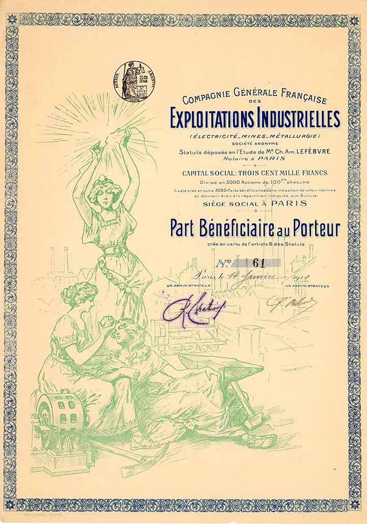 Cie. Gén. des Exploitations Industrielles (Électricitè - Mines - Métallurgie) S.A.