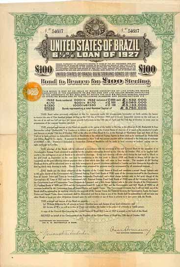 United States of Brazil 6,5 % Loan of 1927