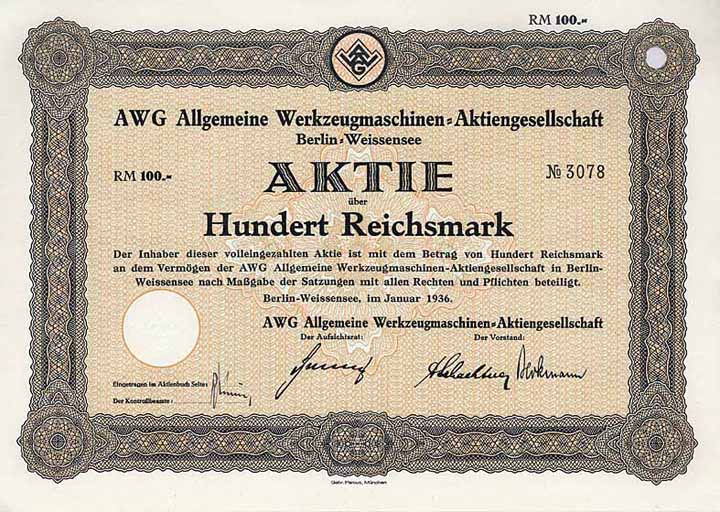 AWG Allgemeine Werkzeugmaschinen-AG