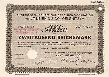 AG für Gardinenfabrikation vorm. T. I.  Birkin & Co.